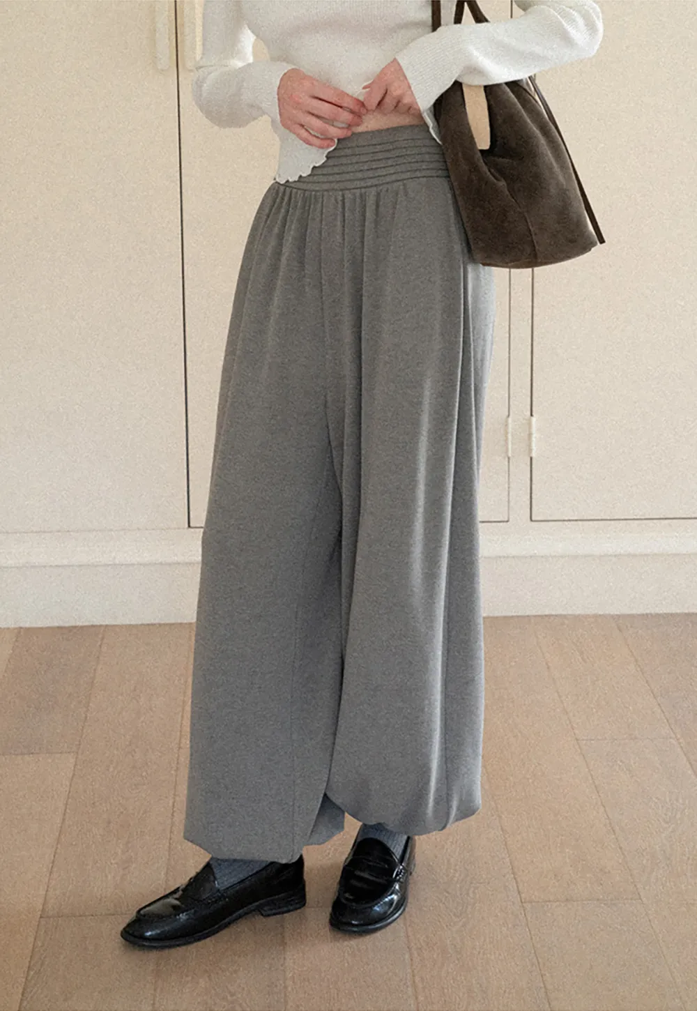 High Waist Pleated Wide Leg Casual Pants