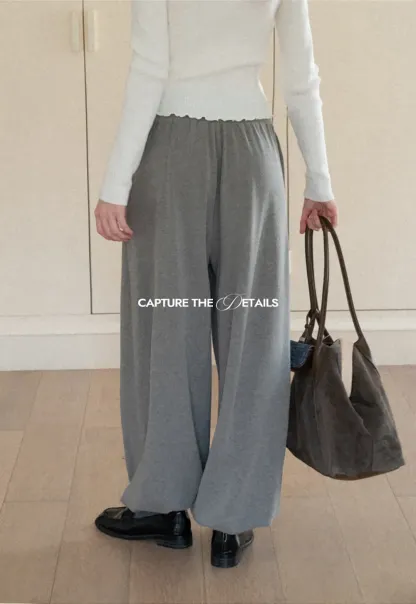 High Waist Pleated Wide Leg Casual Pants