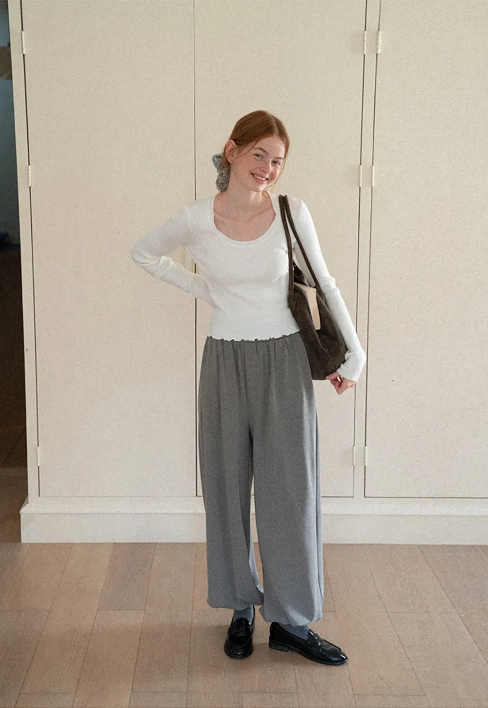High Waist Pleated Wide Leg Casual Pants