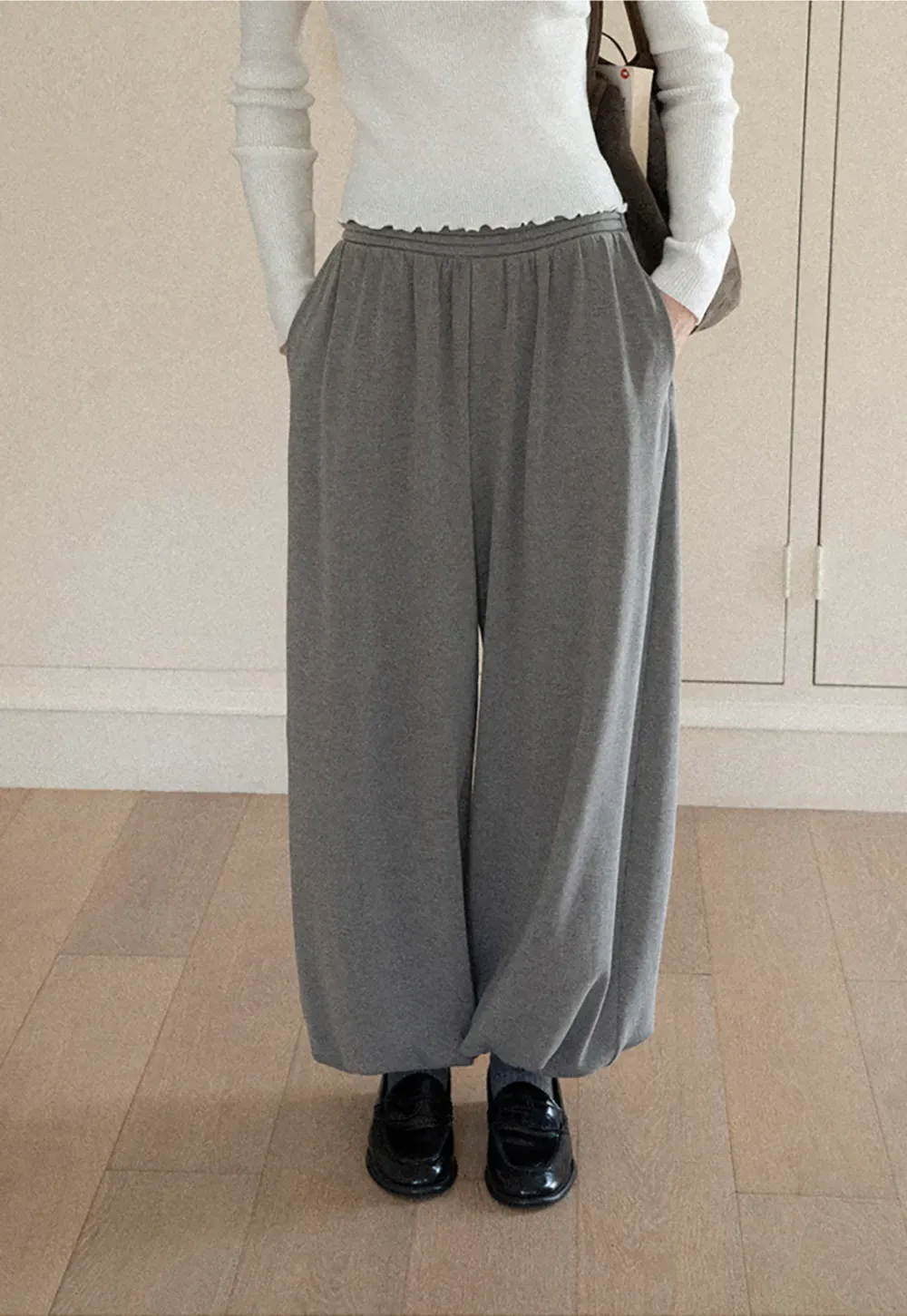 High Waist Pleated Wide Leg Casual Pants