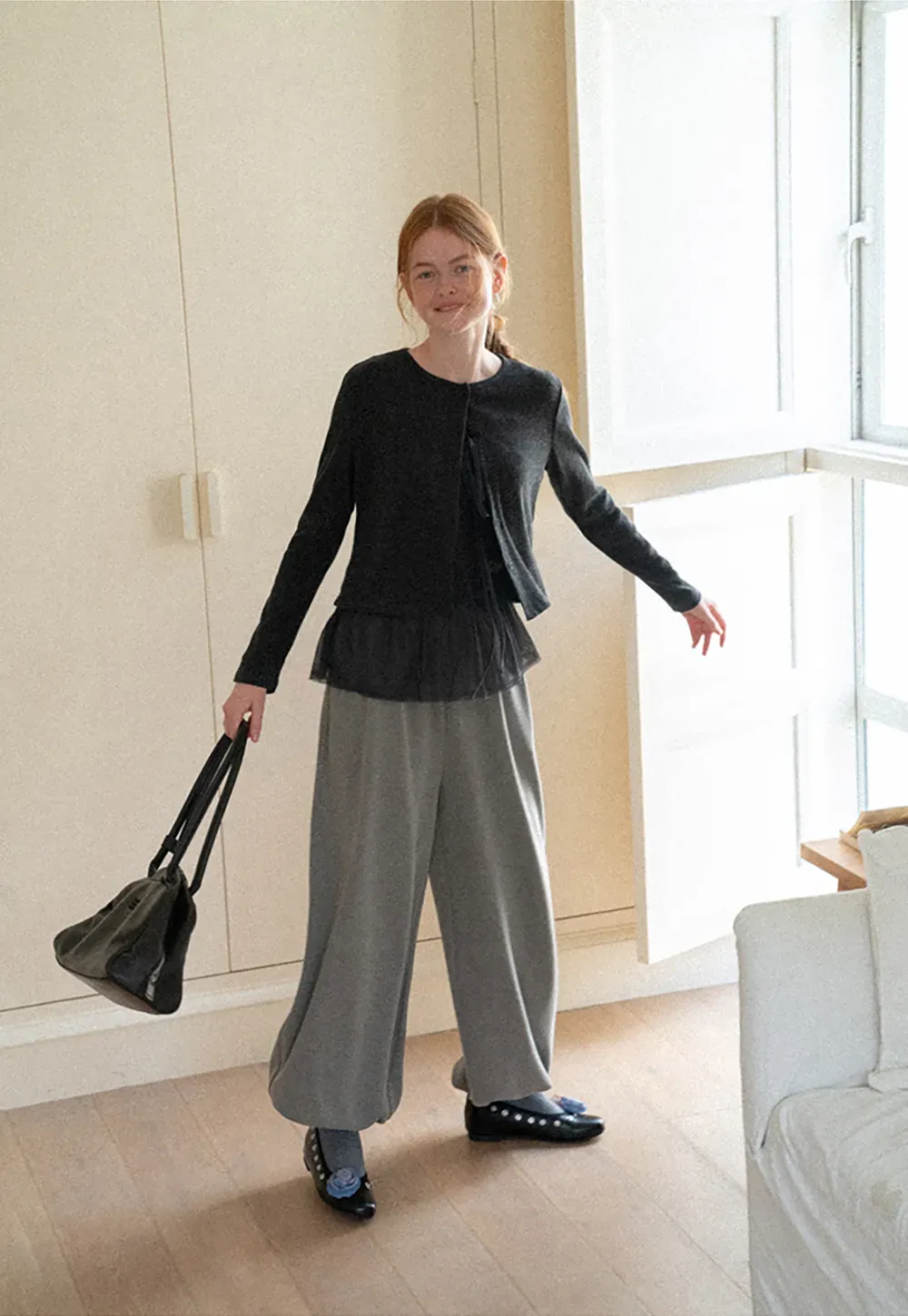High Waist Pleated Wide Leg Casual Pants