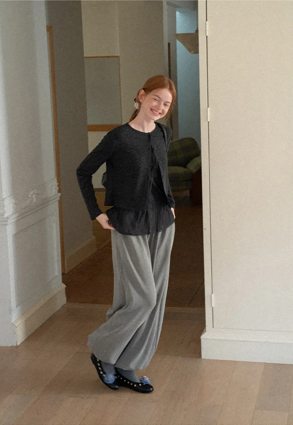 High Waist Pleated Wide Leg Casual Pants