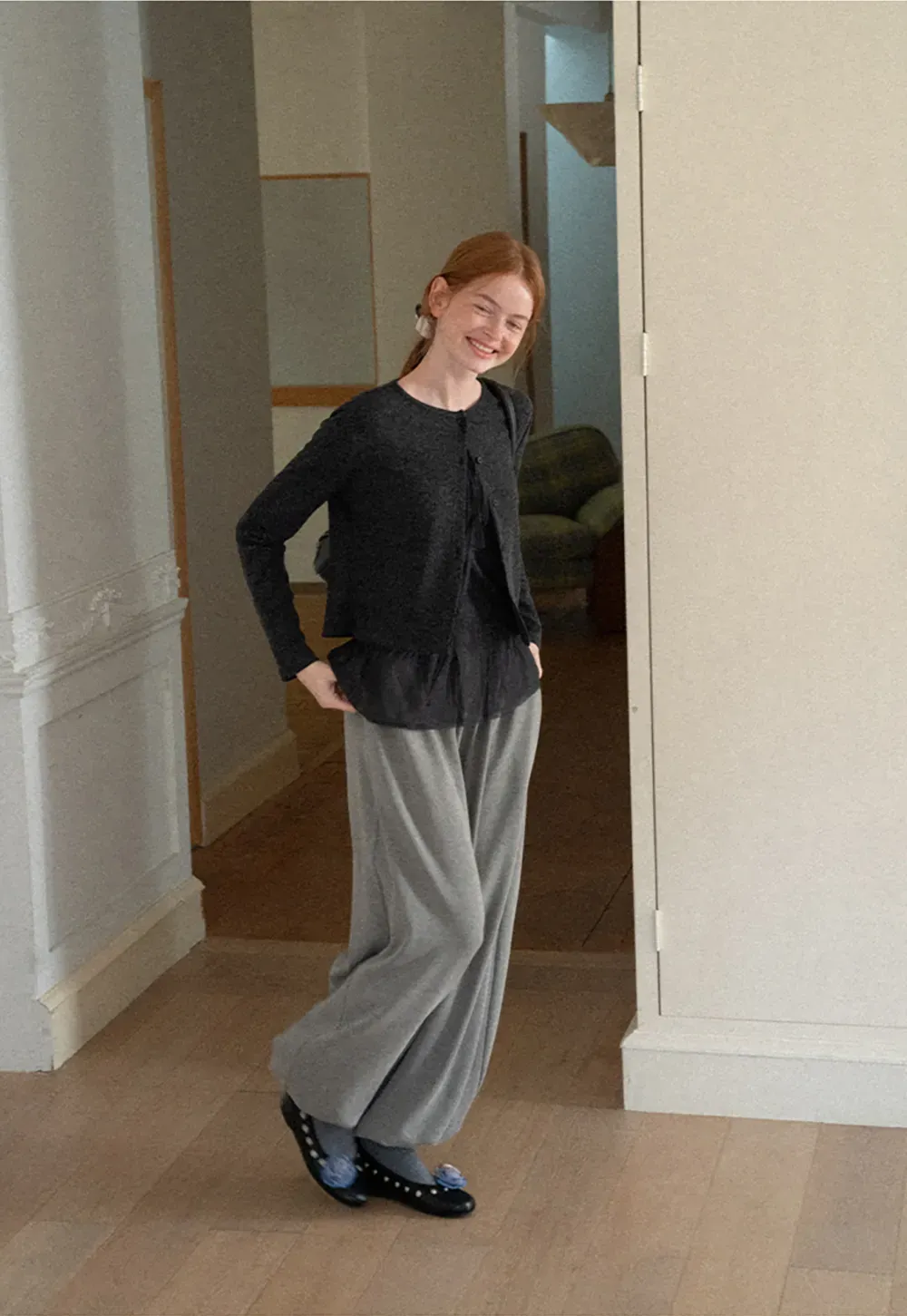 High Waist Pleated Wide Leg Casual Pants
