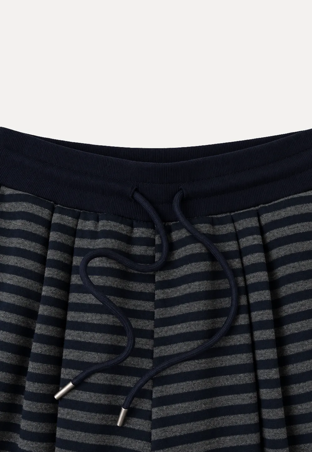 Striped Wide Leg Drawstring Casual Pants