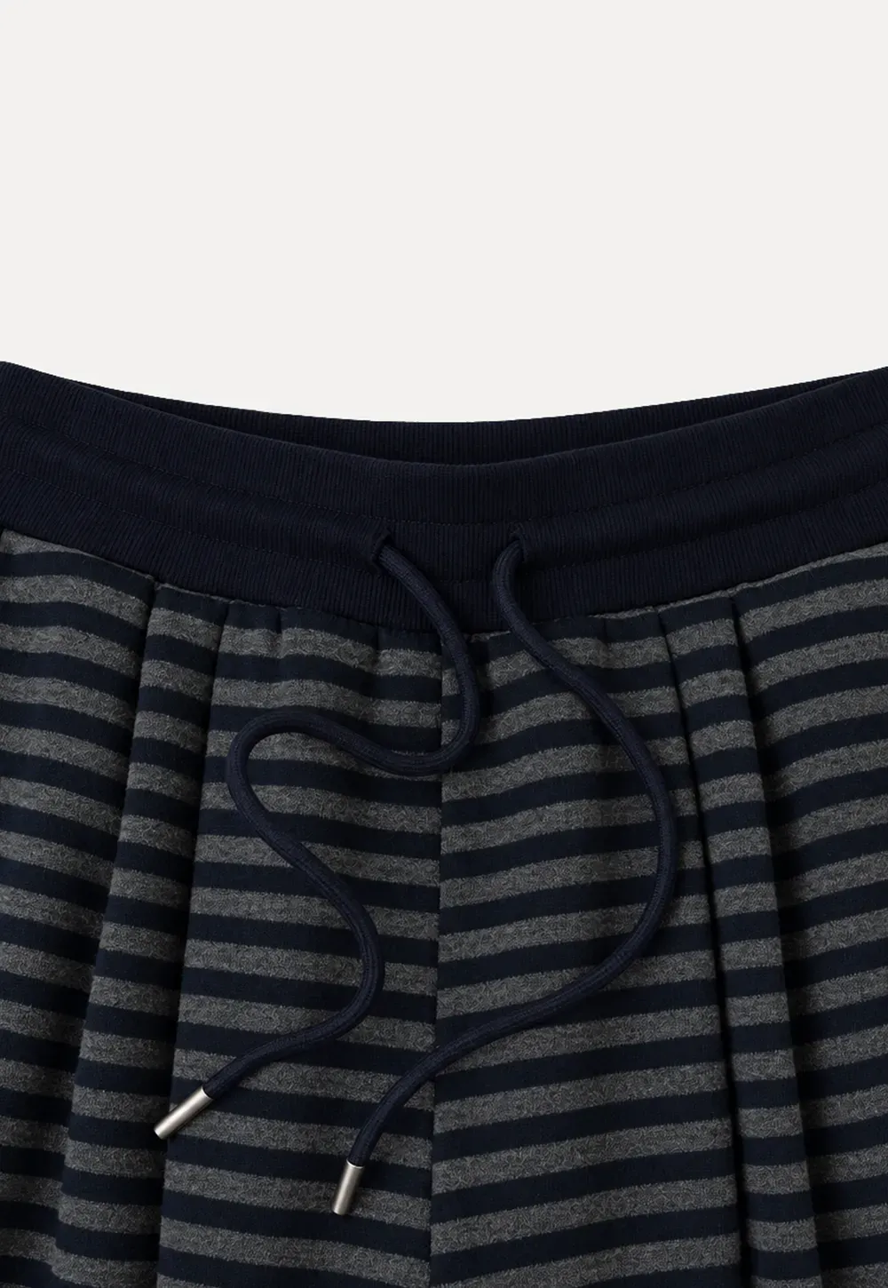 Striped Wide Leg Drawstring Casual Pants