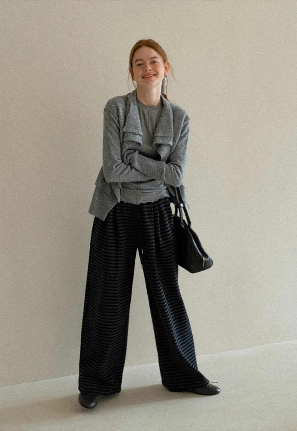 Striped Wide Leg Drawstring Casual Pants