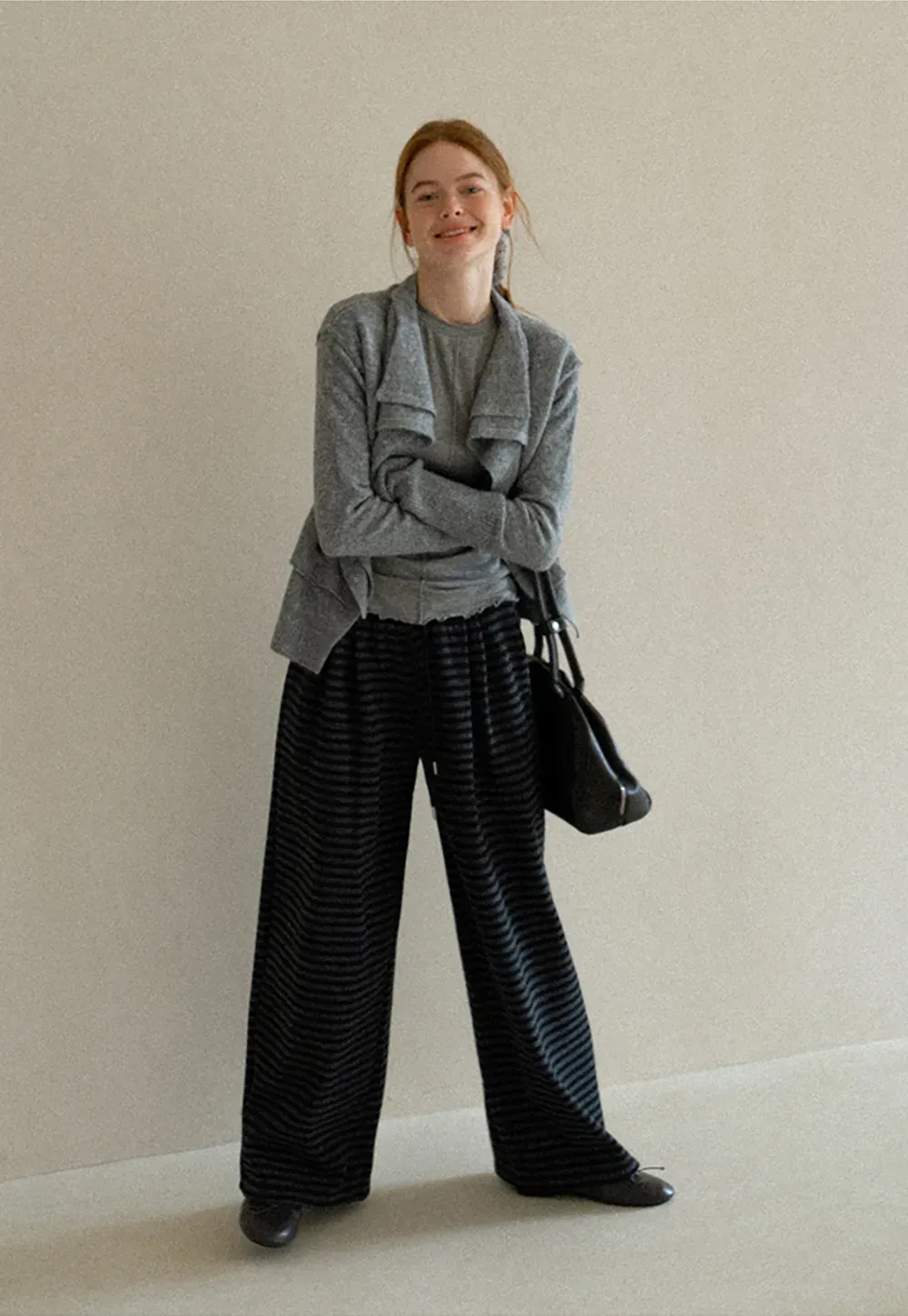 Striped Wide Leg Drawstring Casual Pants