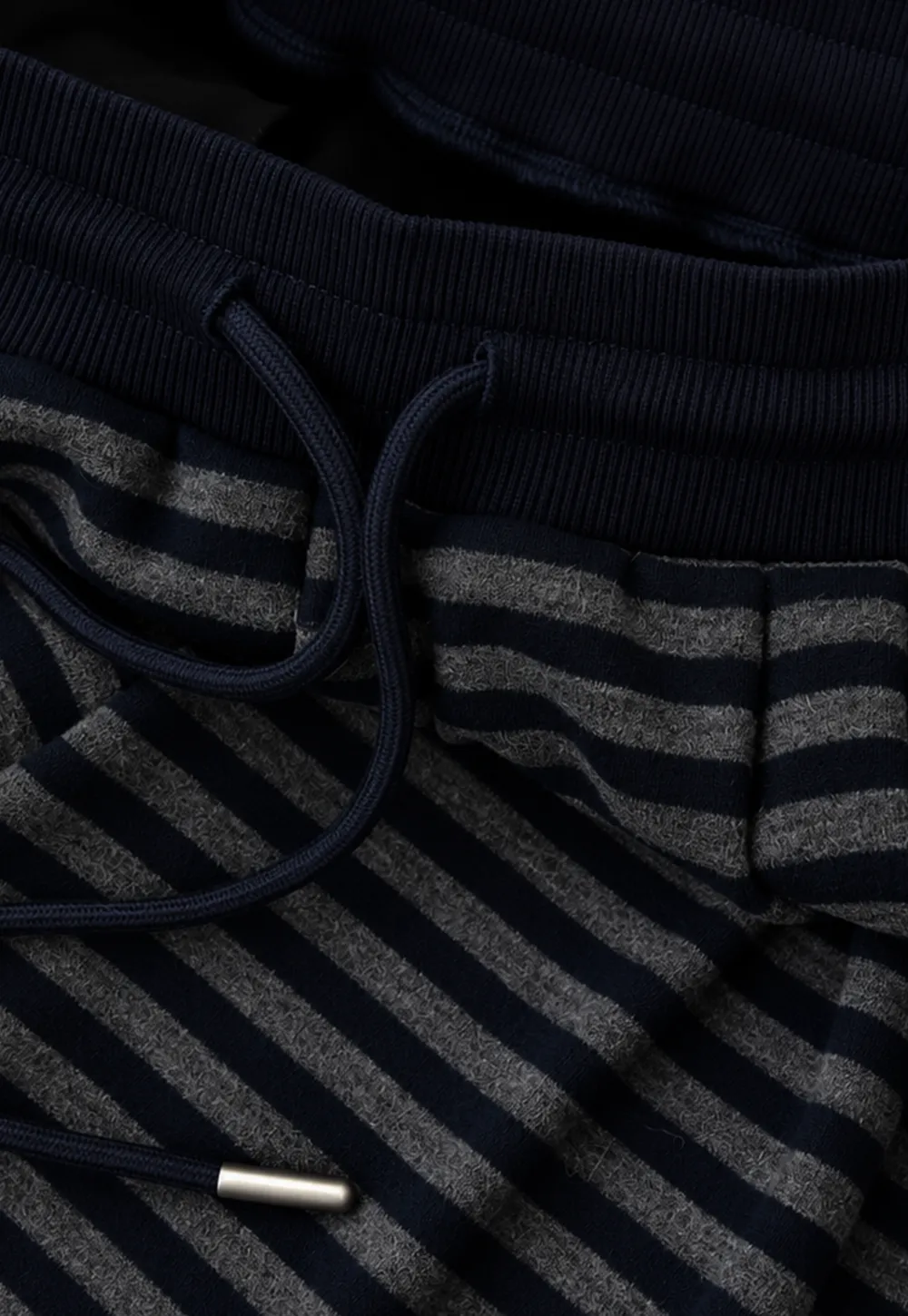 Striped Wide Leg Drawstring Casual Pants