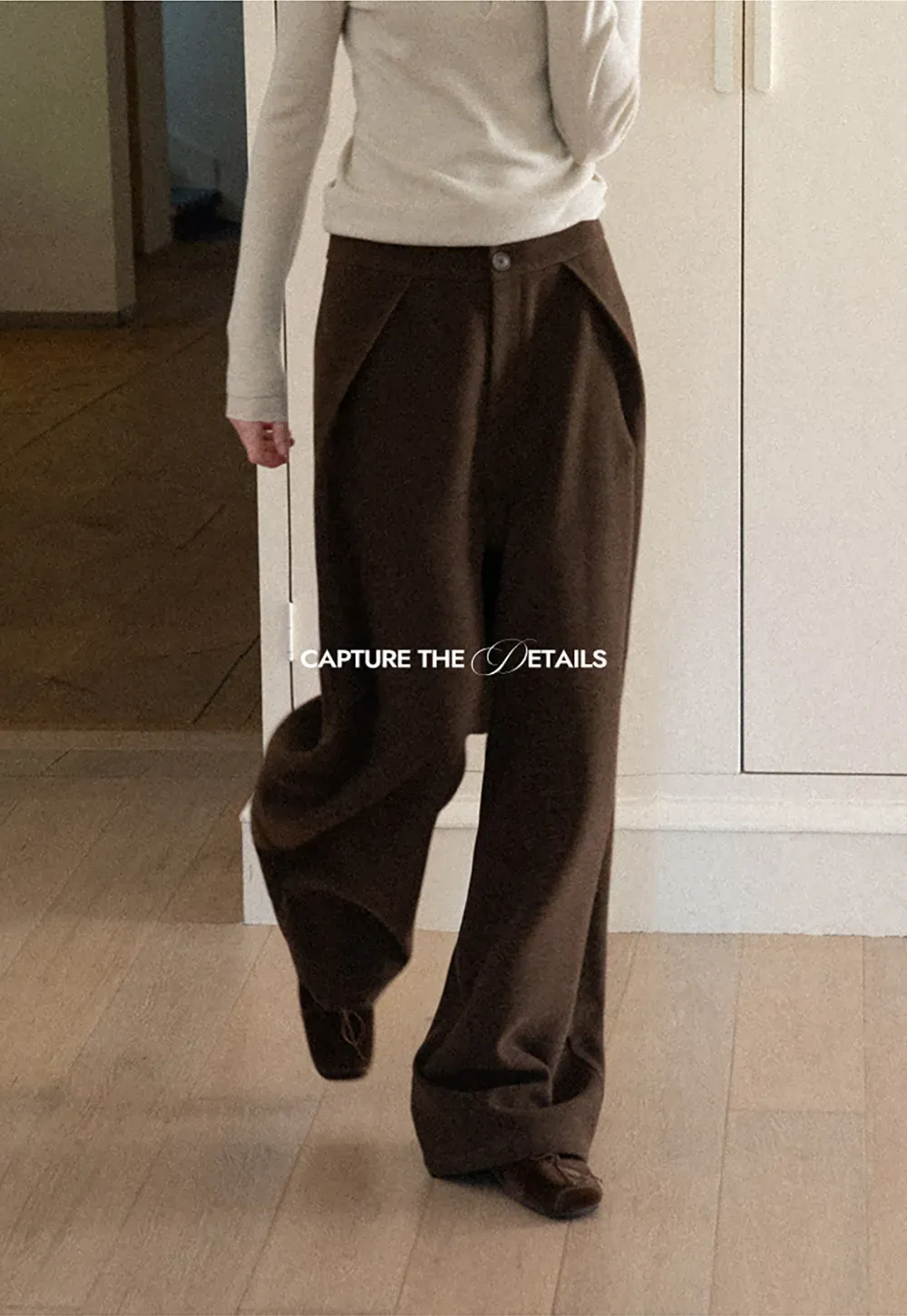 High Waist Wide Leg Pleated Casual Pants