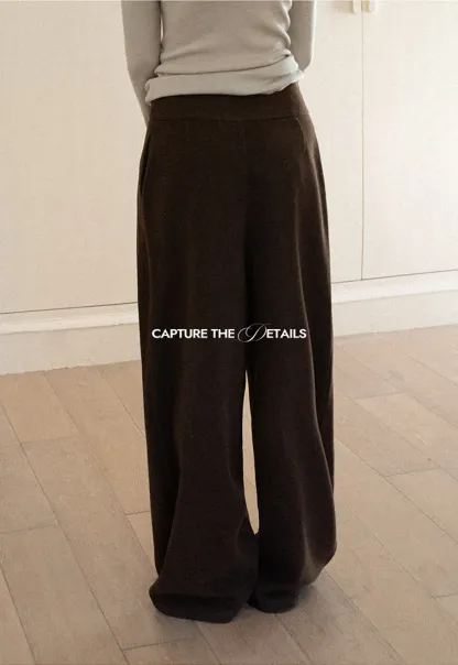 High Waist Wide Leg Pleated Casual Pants