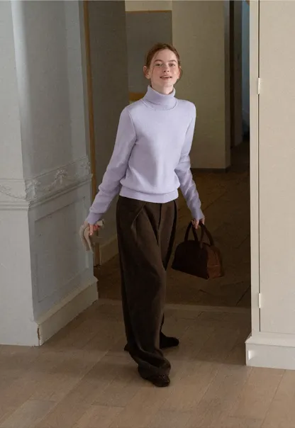 High Waist Wide Leg Pleated Casual Pants