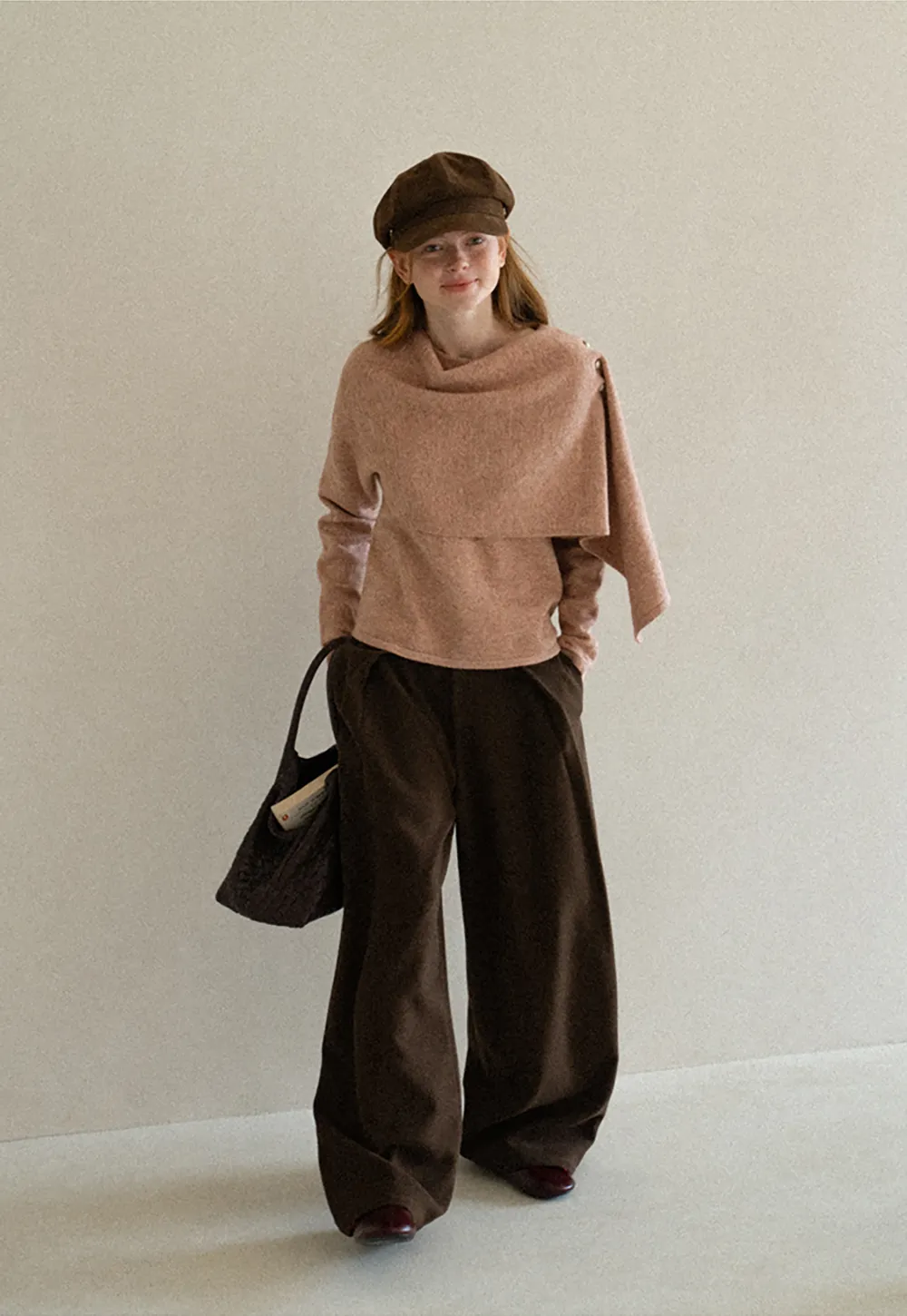 High Waist Wide Leg Pleated Casual Pants