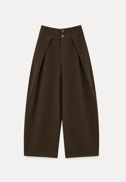 High Waist Wide Leg Pleated Casual Pants