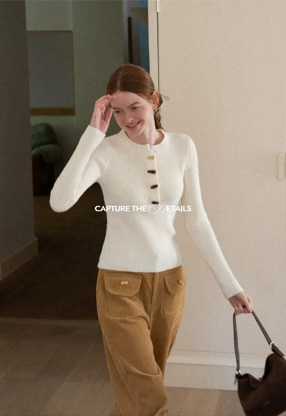 Wide Leg Corduroy Pants with Flap Pockets