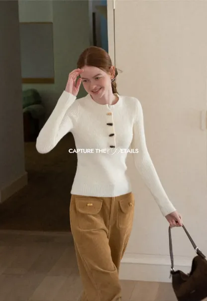 Wide Leg Corduroy Pants with Flap Pockets