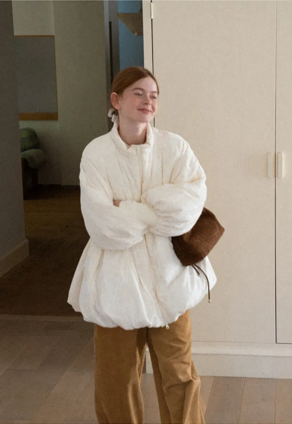 Wide Leg Corduroy Pants with Flap Pockets