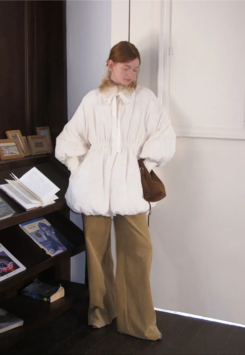 Wide Leg Corduroy Pants with Flap Pockets