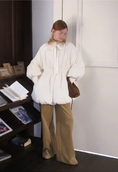 Wide Leg Corduroy Pants with Flap Pockets