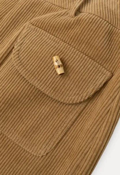 Wide Leg Corduroy Pants with Flap Pockets