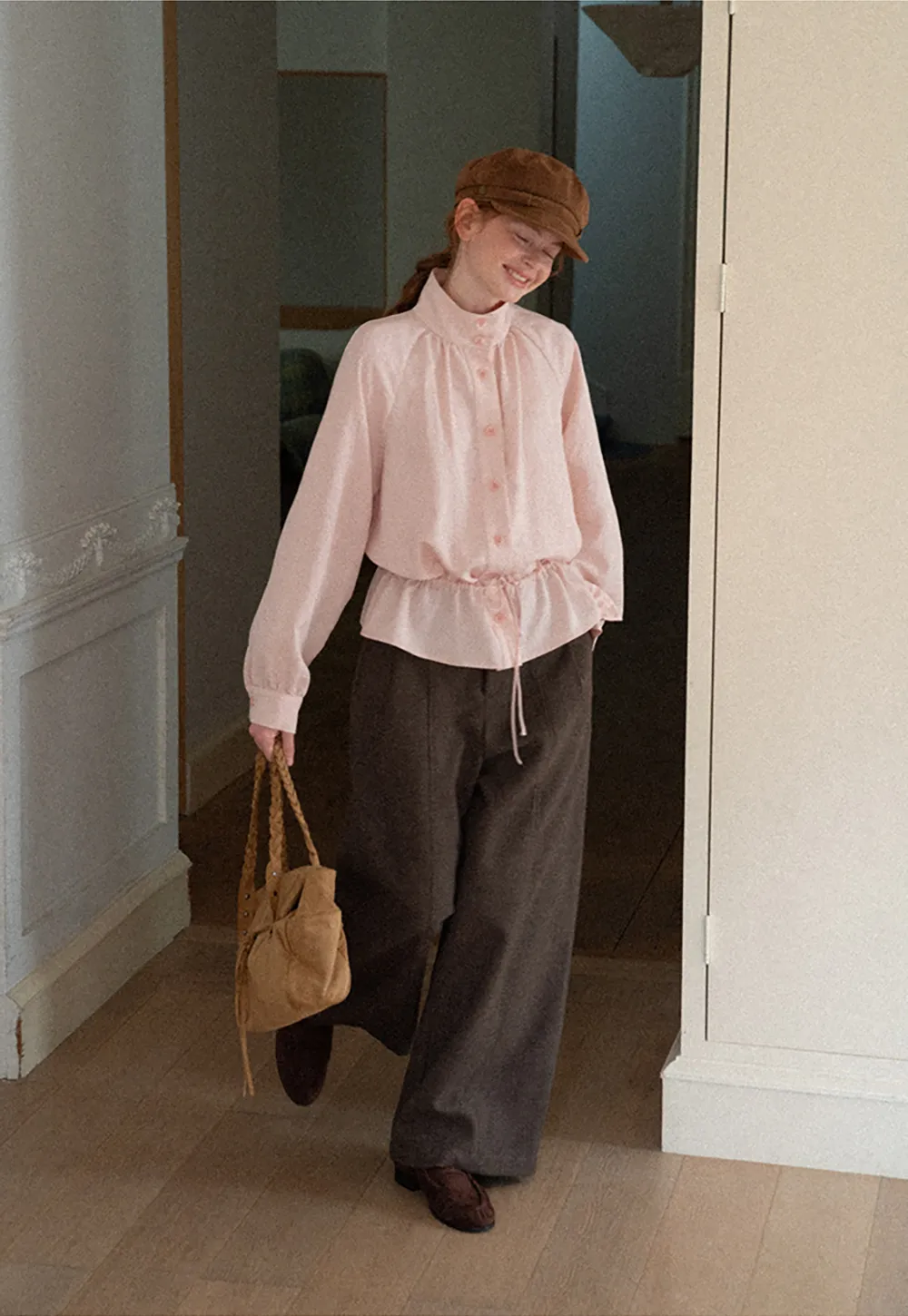 Wide Leg Pleated High Waist Casual Pants