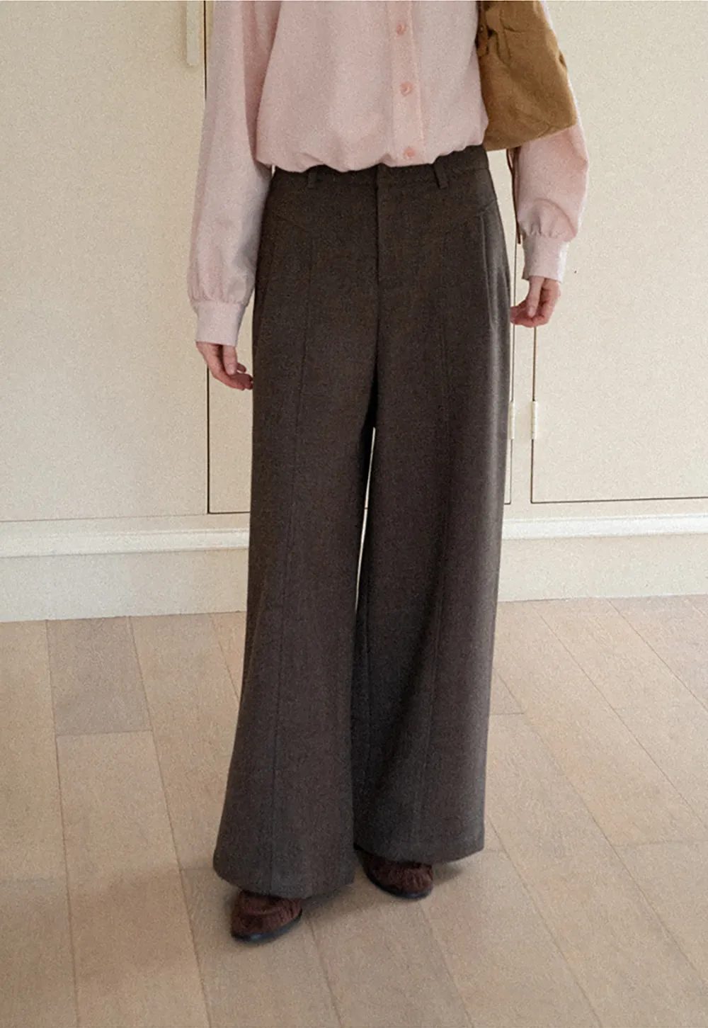 Wide Leg Pleated High Waist Casual Pants