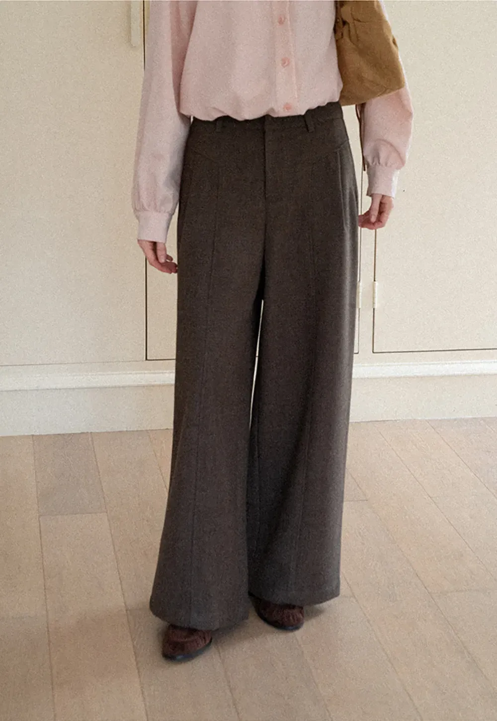 Wide Leg Pleated High Waist Casual Pants