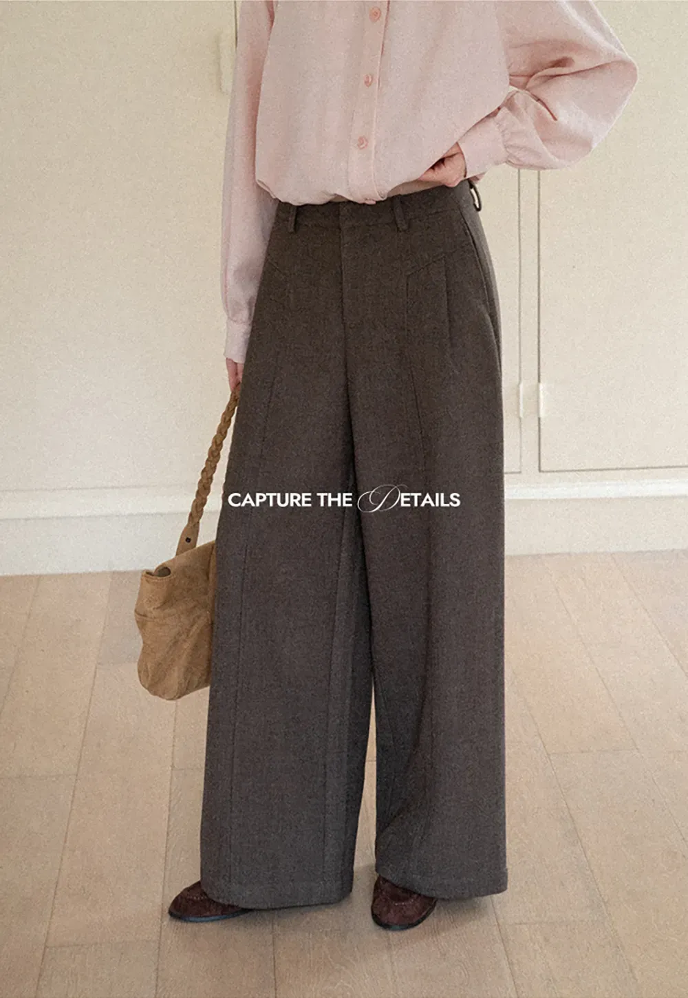 Wide Leg Pleated High Waist Casual Pants