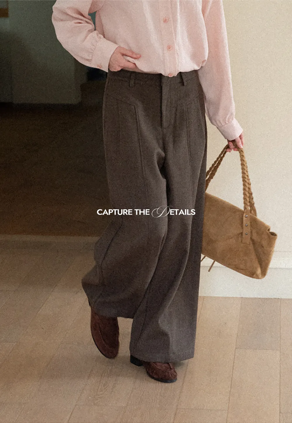 Wide Leg Pleated High Waist Casual Pants
