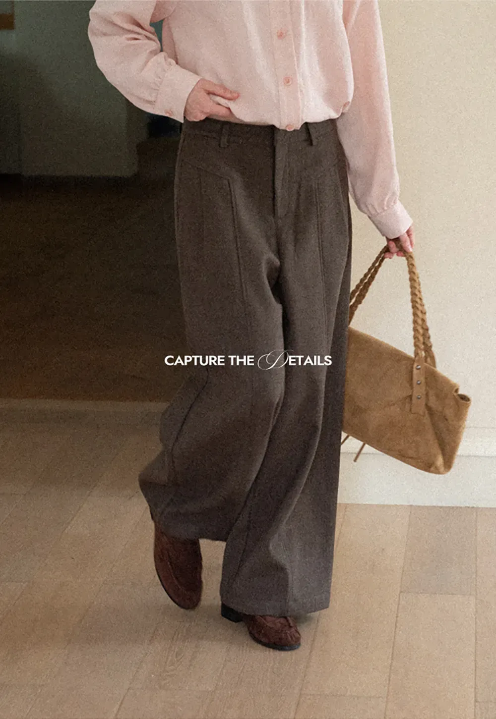 Wide Leg Pleated High Waist Casual Pants