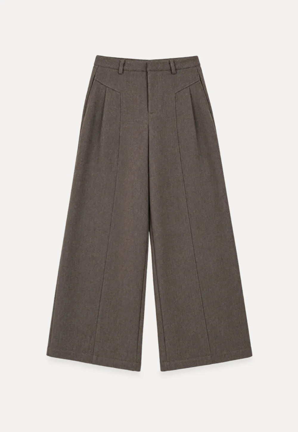 Wide Leg Pleated High Waist Casual Pants