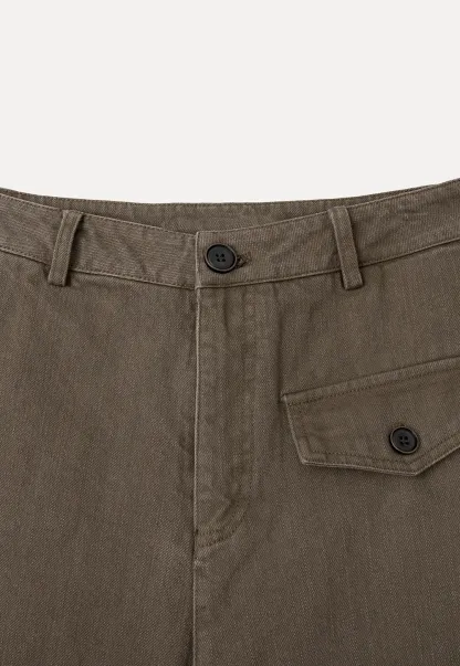 Wide Leg High Waist Utility Pocket Casual Pants