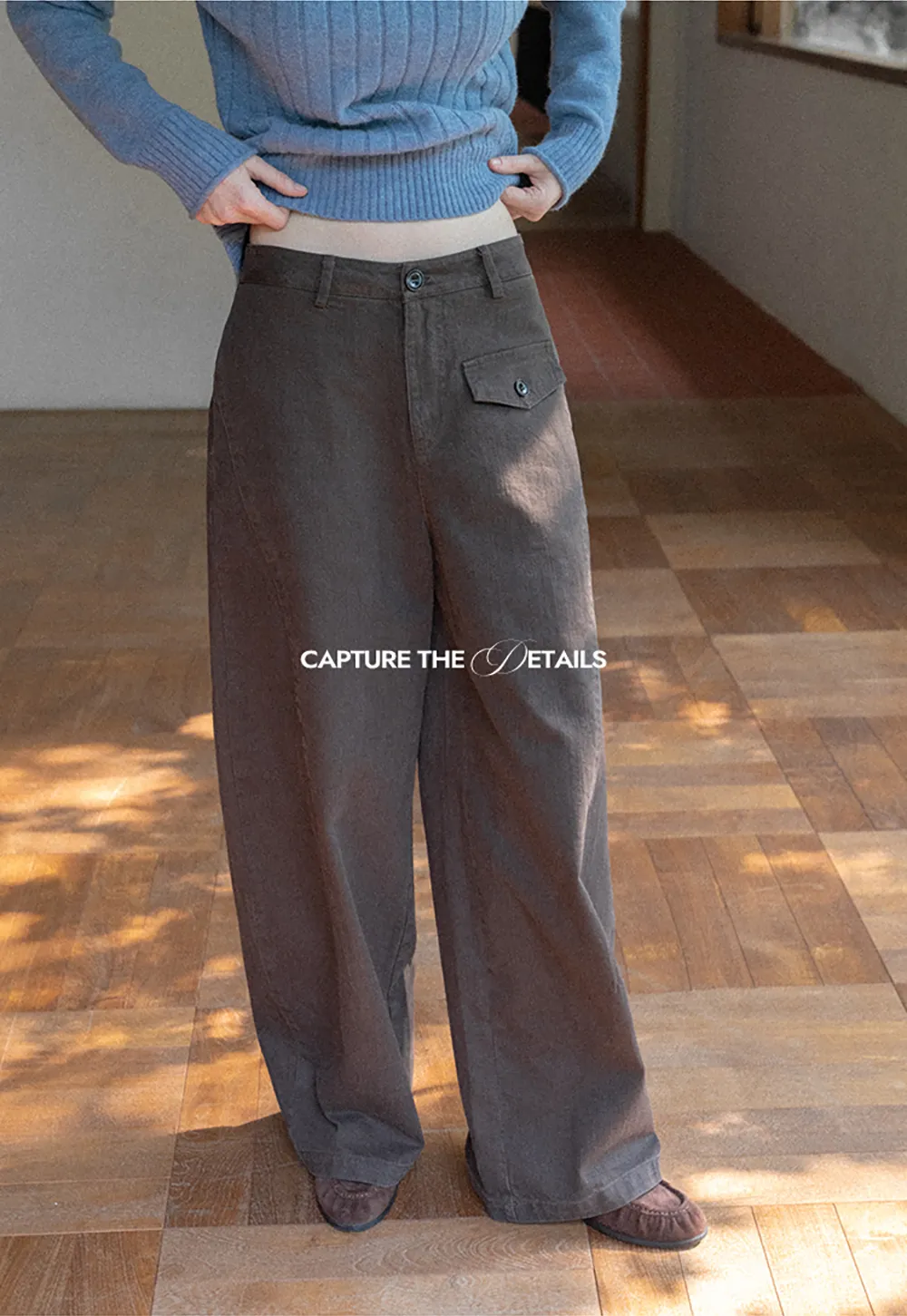 Wide Leg High Waist Utility Pocket Casual Pants