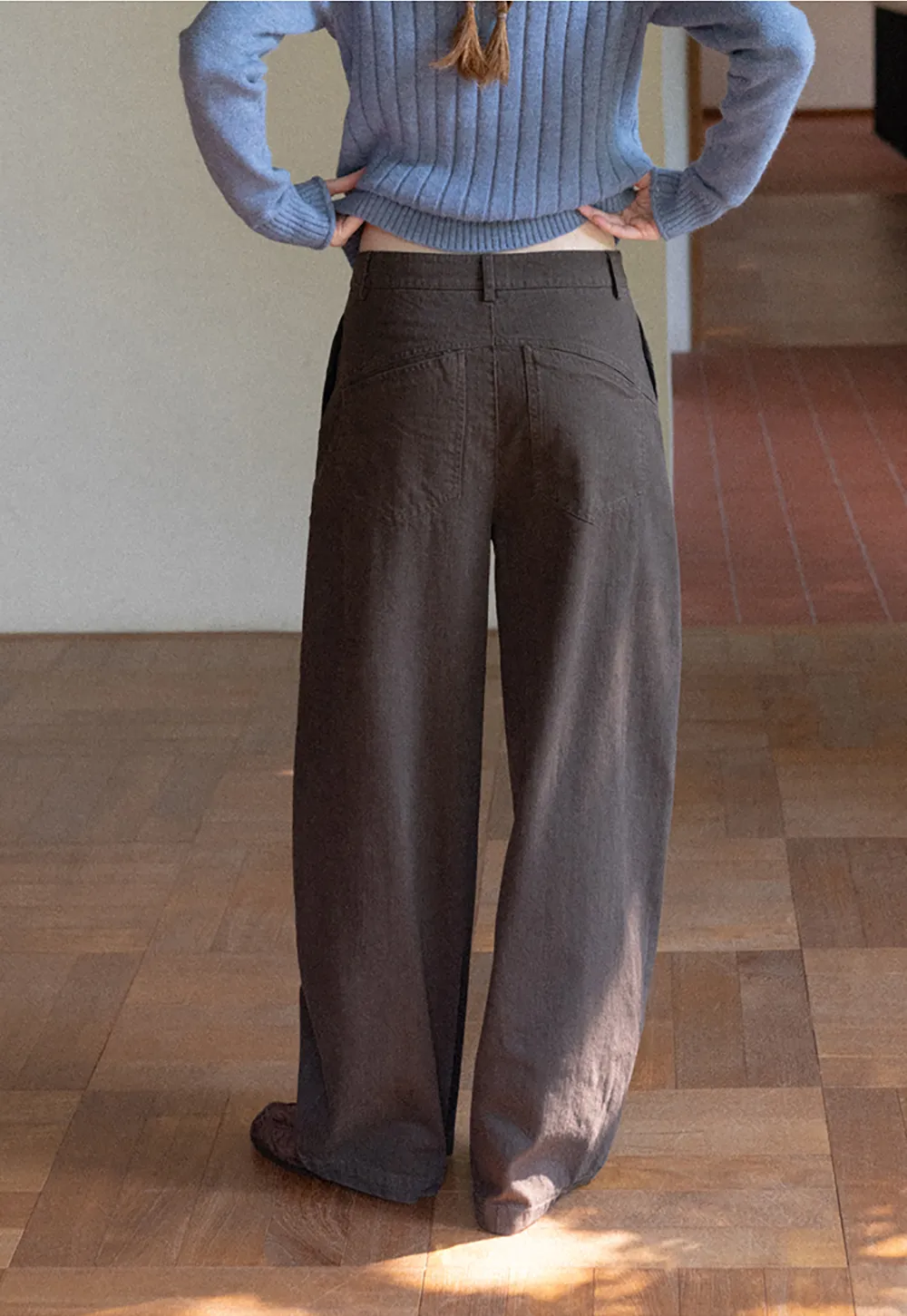 Wide Leg High Waist Utility Pocket Casual Pants
