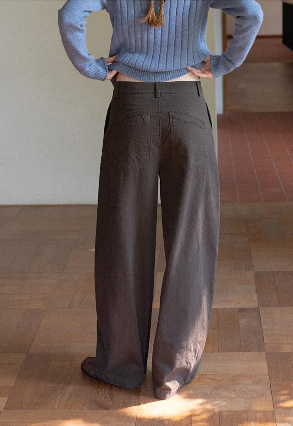 Wide Leg High Waist Utility Pocket Casual Pants