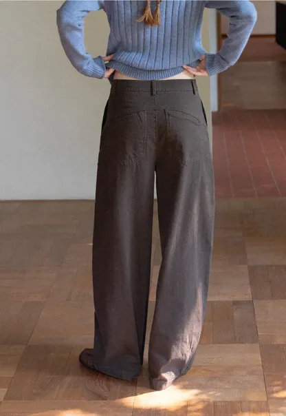 Wide Leg High Waist Utility Pocket Casual Pants