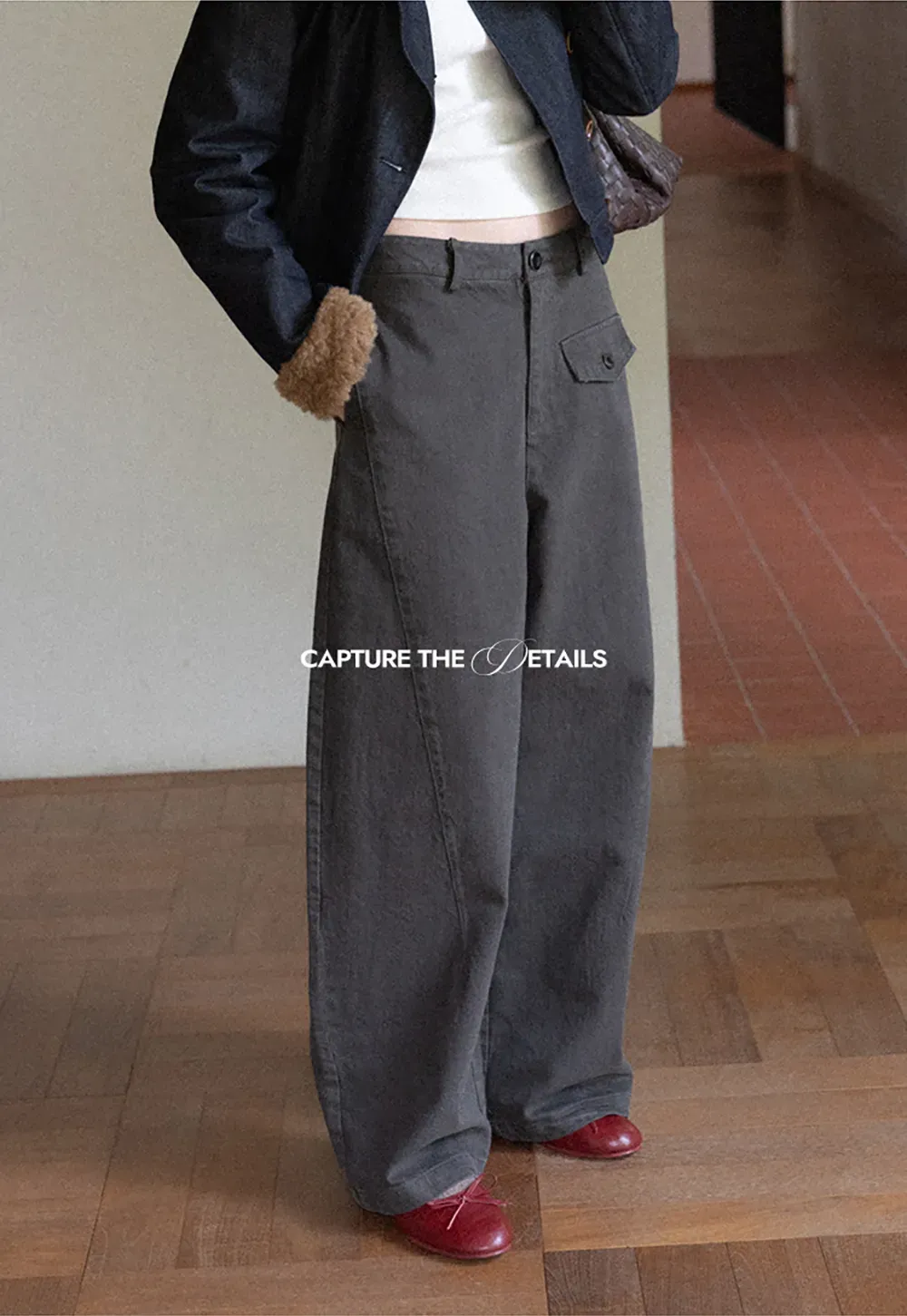 Wide Leg High Waist Utility Pocket Casual Pants