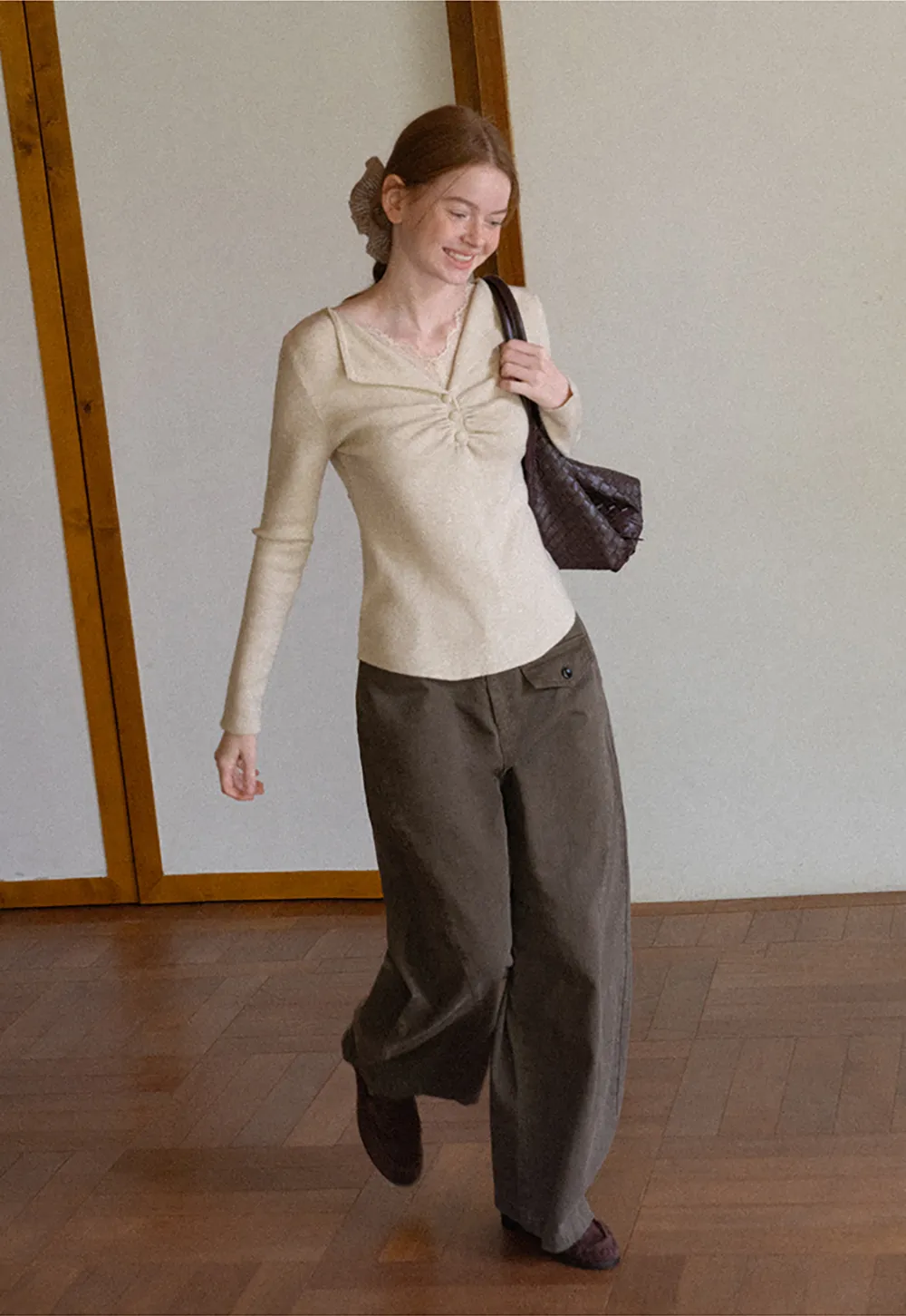 Wide Leg High Waist Utility Pocket Casual Pants