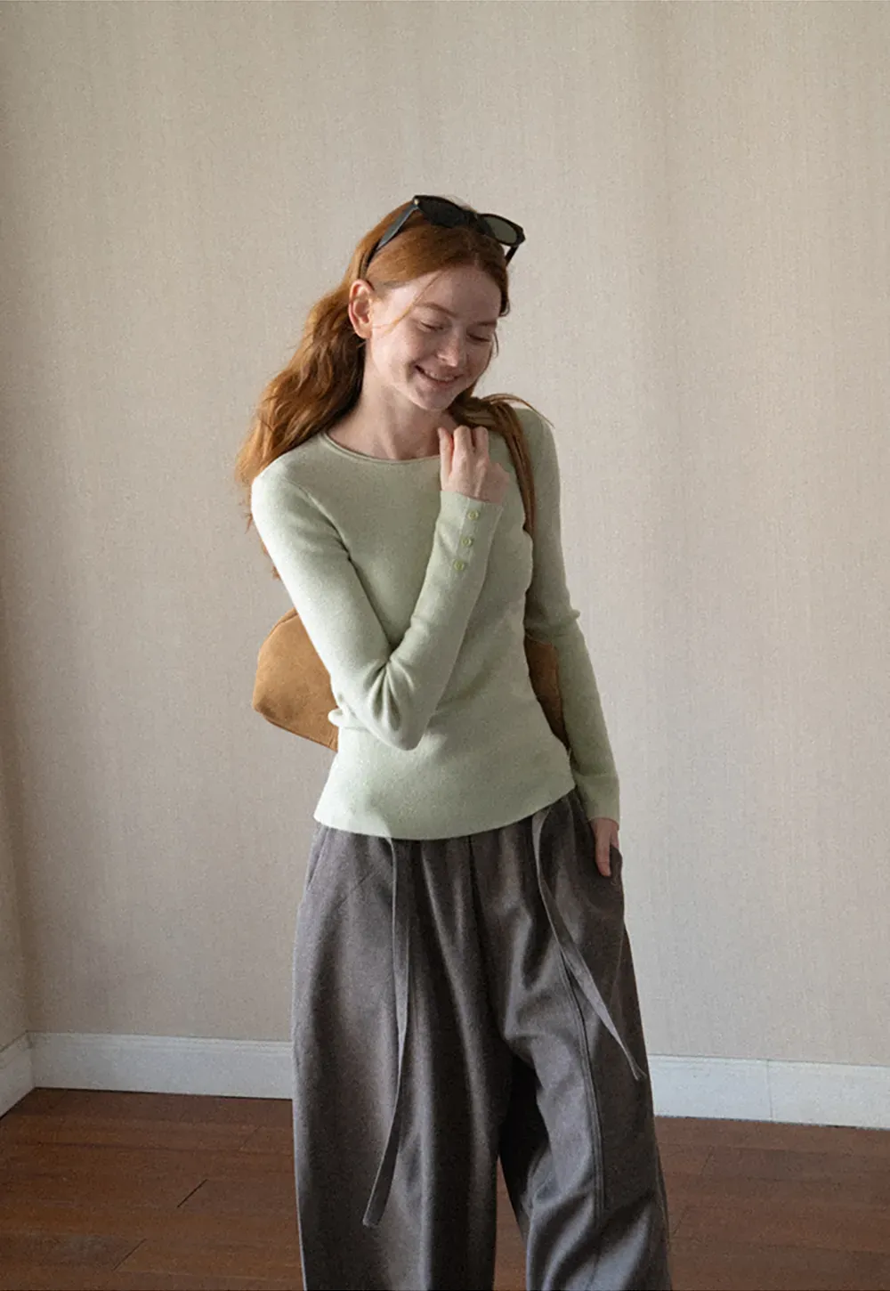 High Waist Wide Leg Drawstring Casual Pants
