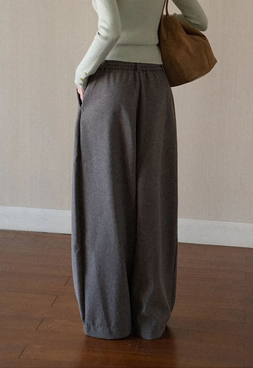 High Waist Wide Leg Drawstring Casual Pants