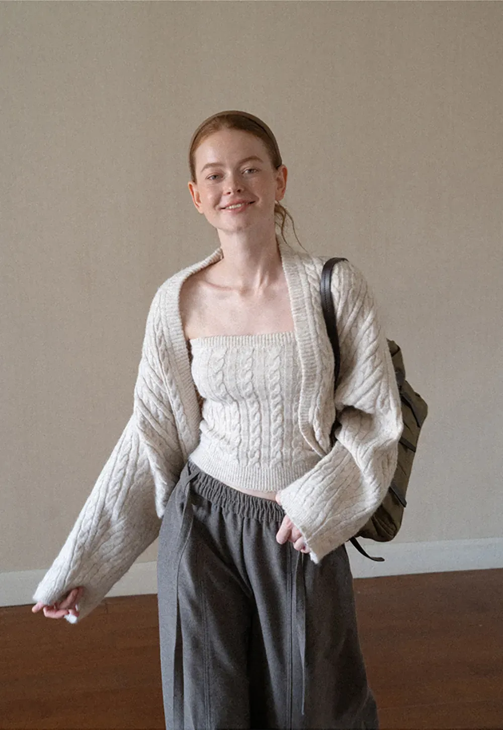 High Waist Wide Leg Drawstring Casual Pants