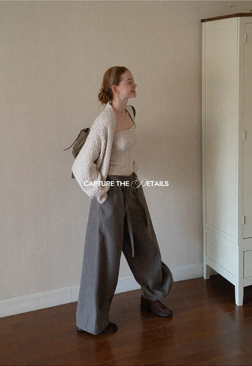 High Waist Wide Leg Drawstring Casual Pants