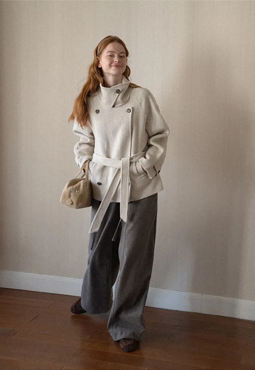 High Waist Wide Leg Drawstring Casual Pants