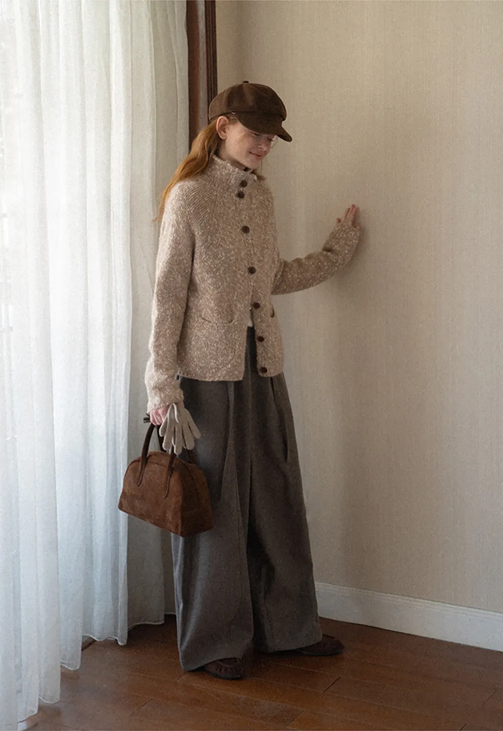 High Waist Wide Leg Drawstring Casual Pants
