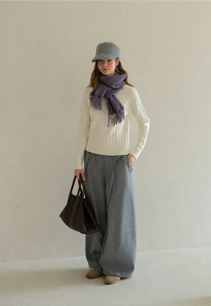 High Waist Wide Leg Drawstring Casual Pants