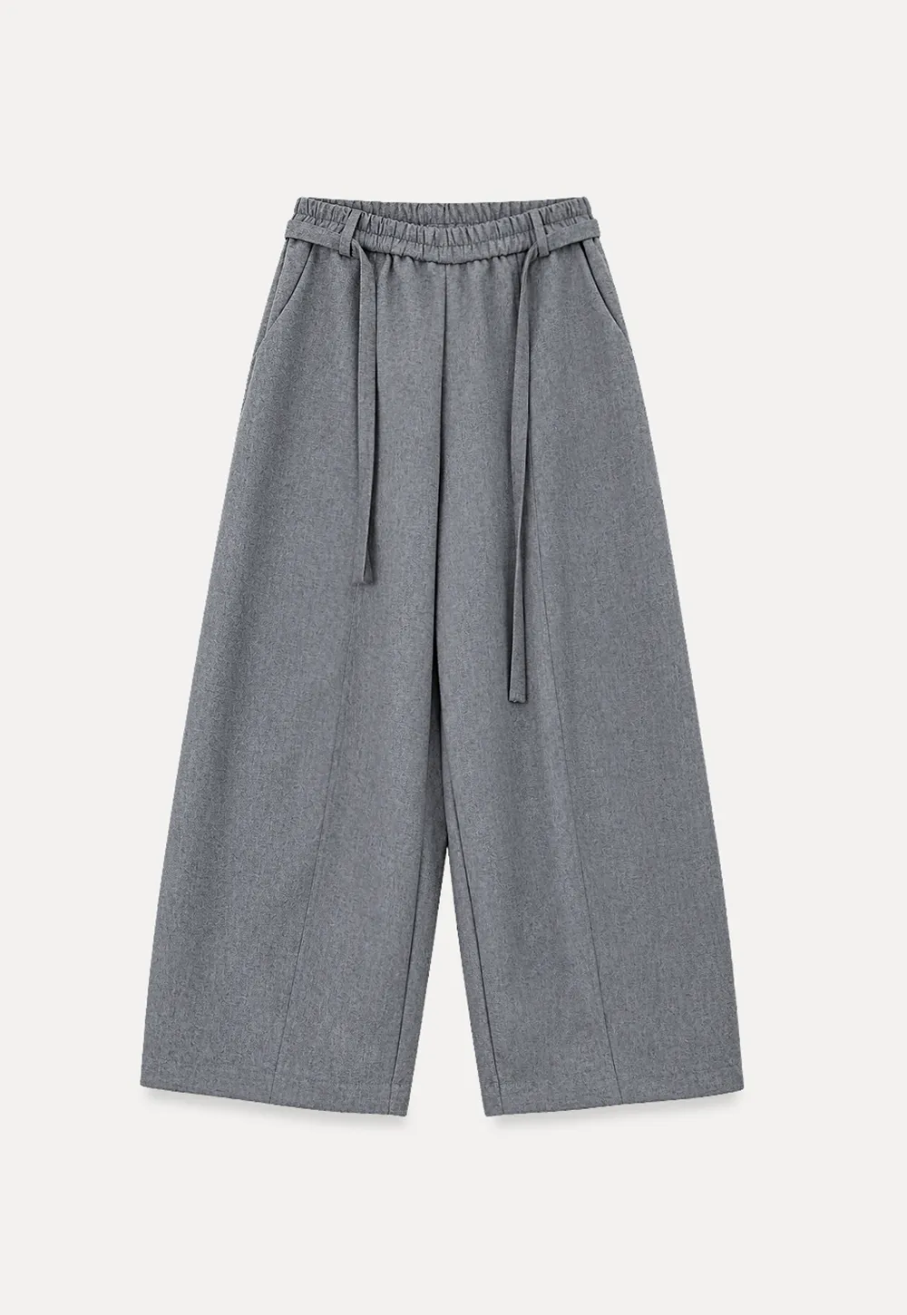 High Waist Wide Leg Drawstring Casual Pants
