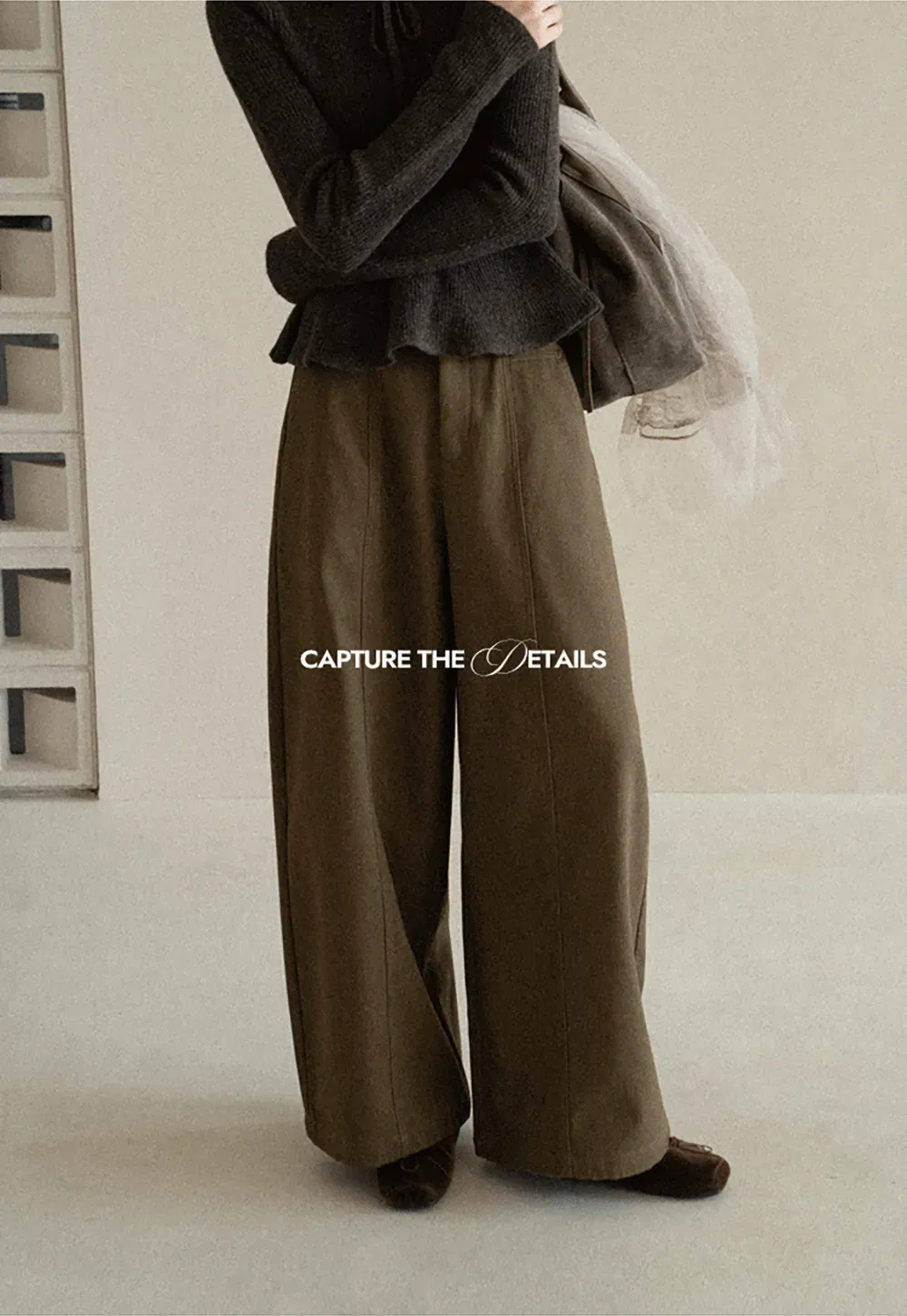 High Waist Wide Leg Pleated Casual Pants