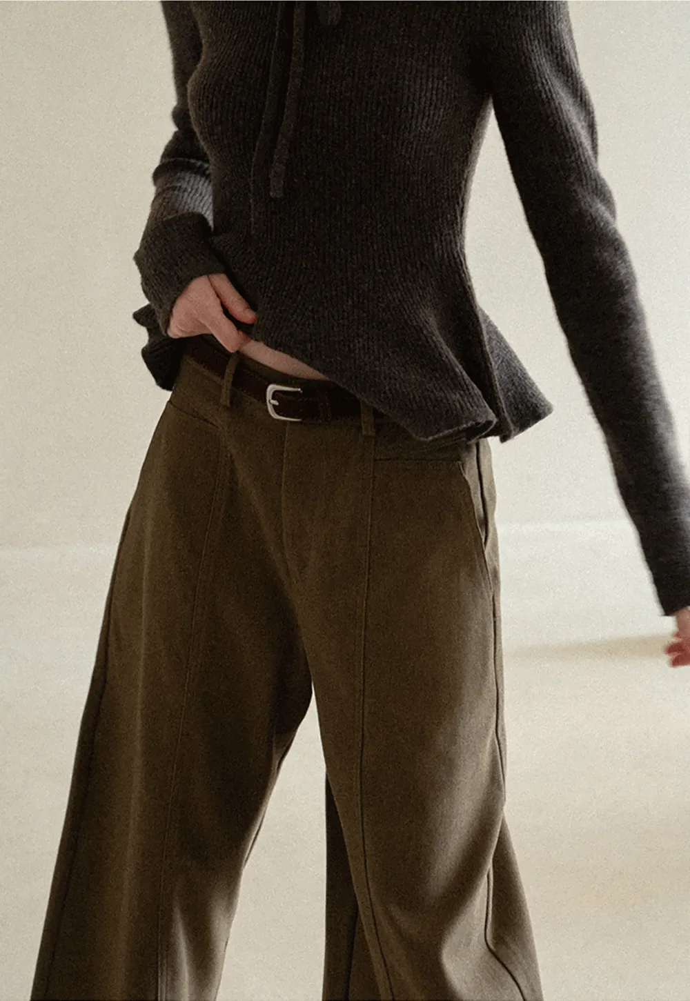 High Waist Wide Leg Pleated Casual Pants
