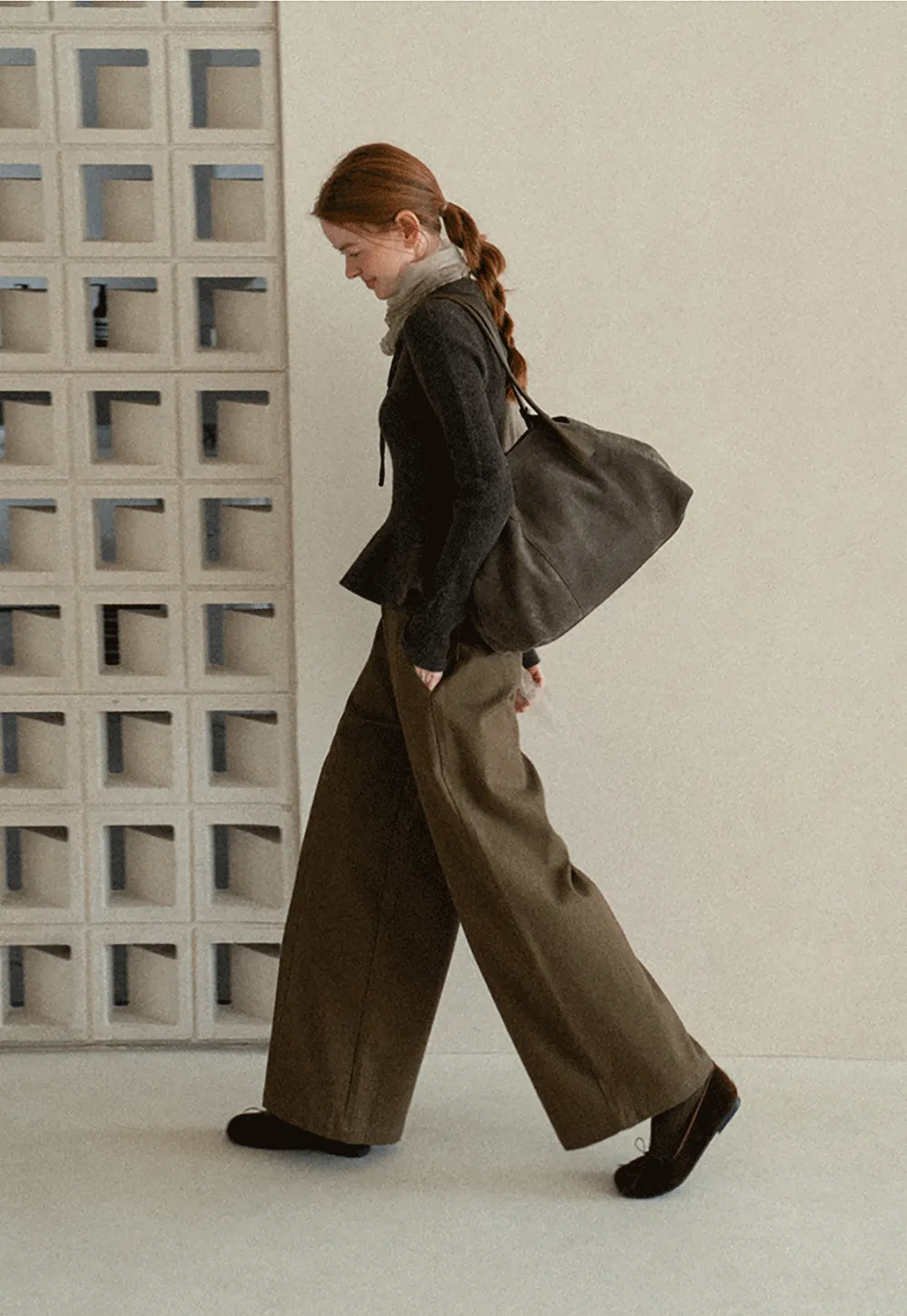High Waist Wide Leg Pleated Casual Pants