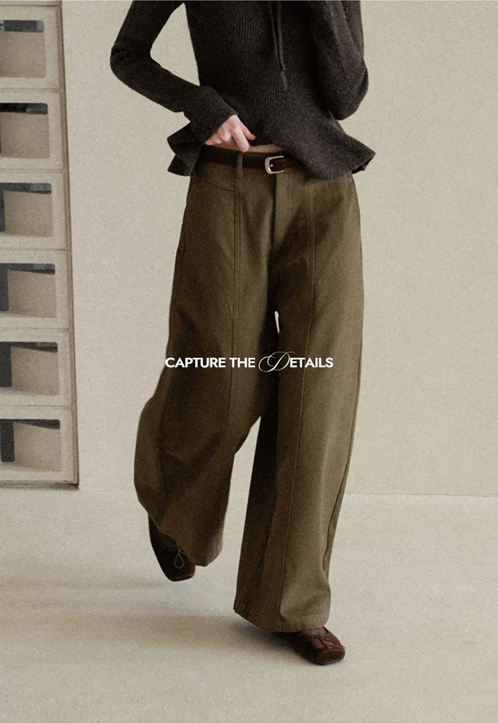 High Waist Wide Leg Pleated Casual Pants