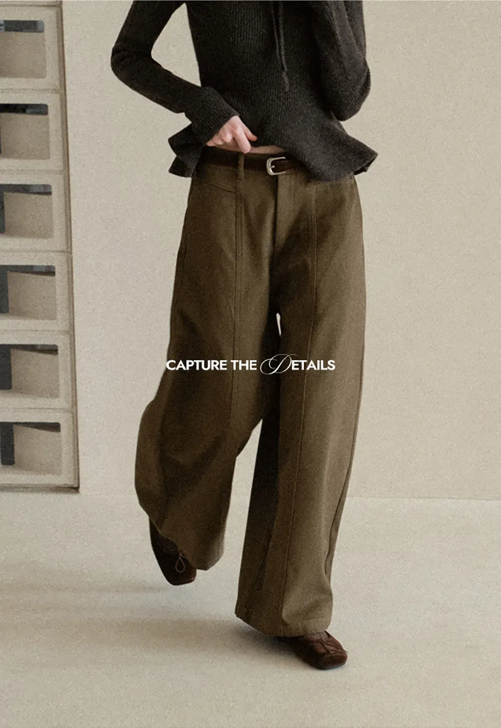 High Waist Wide Leg Pleated Casual Pants
